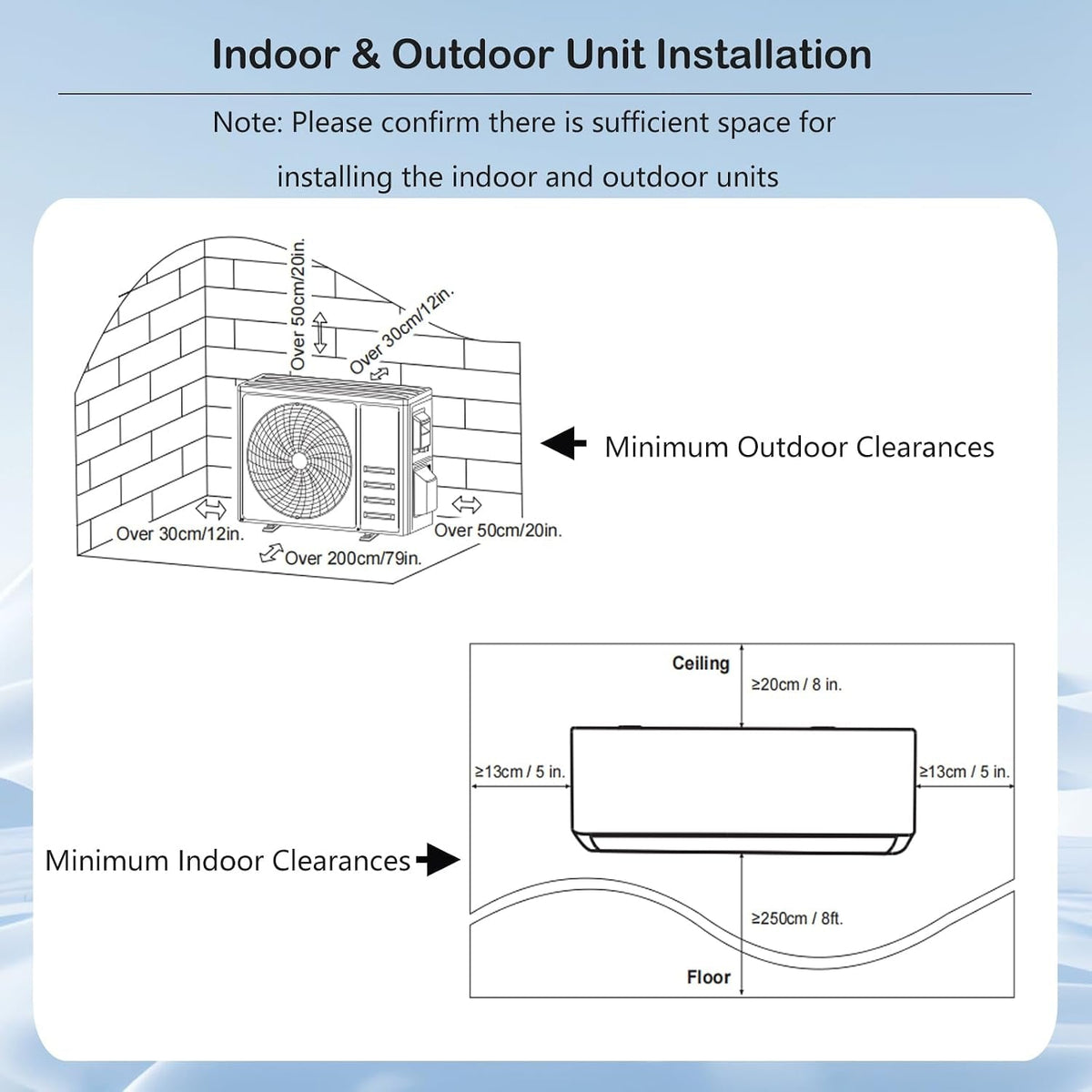 9000 BTU Air Conditioner Wall Split, 5 in 1 Air Cooler Heater Dehumidifier Air Purifier Fan with Heat Pump & Remote Control, A++ Efficiency, 2.6 Kw, Inverter, Installation Kit Included