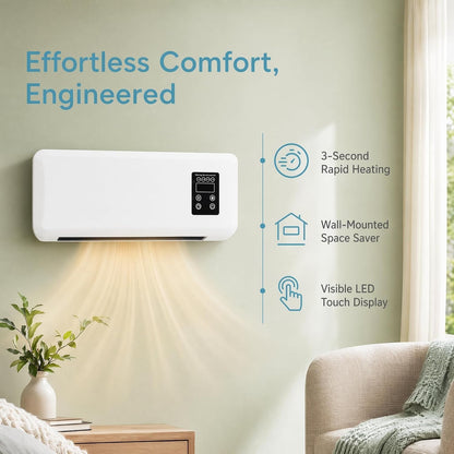 3-In-1 Ductless Portable Split Air Conditioner with Remote, Cool & Heat Fan | Wall Mounted, No Window, 42Db Quiet Operation, 24H Timer & Remote, 14000 BTU Bladeless Cool Heat Dehumidifier Fan