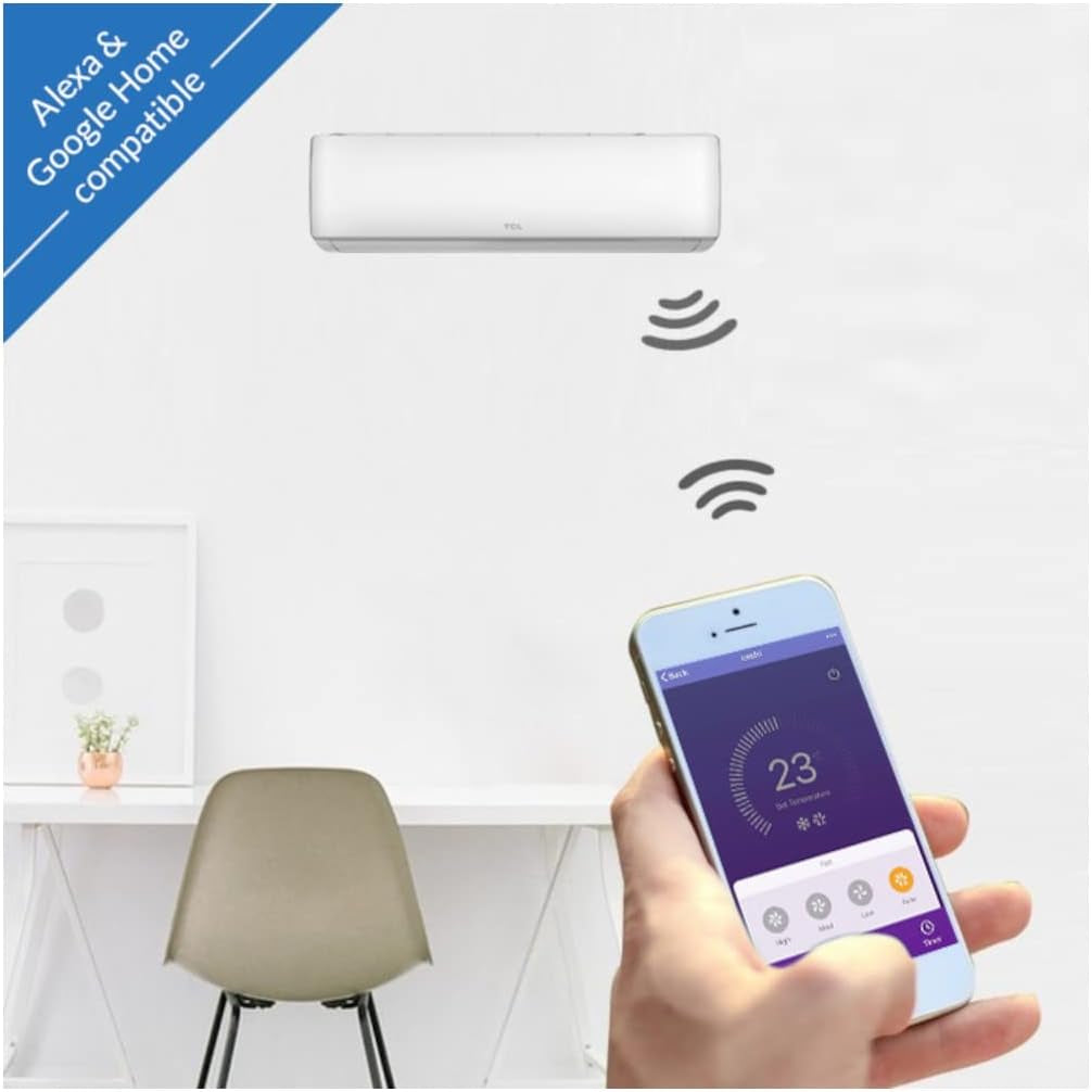 Iqool 18,000 BTU A++ Smart Full Kit DC Inverter Wall Split Air Conditioner with Heat Pump, Wi‑Fi, A++/A+ Energy Rating, “I Feel” Sensor, Titanium Gold Fin, 5 M Pipe Kit, 5‑Year Warranty