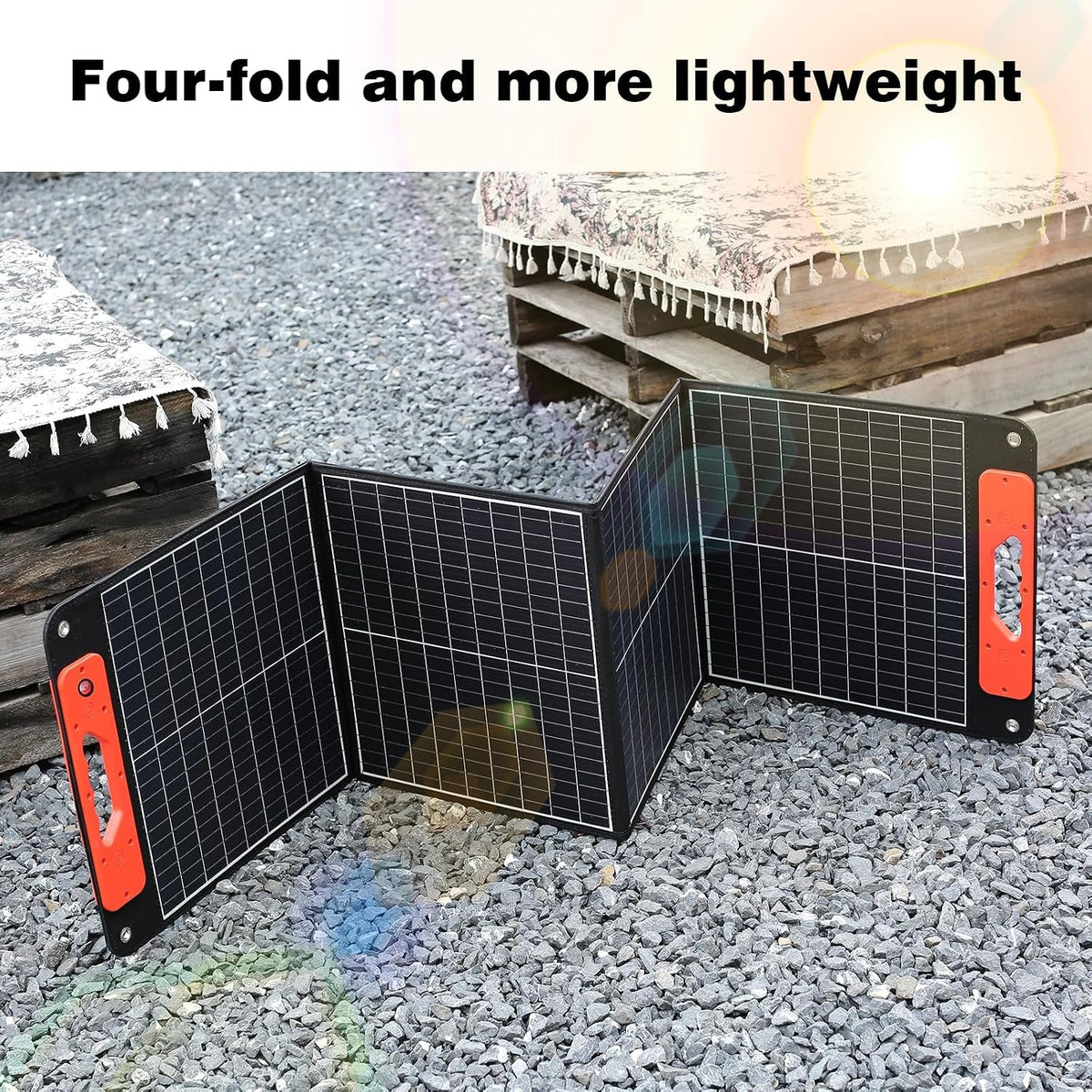 Portable Power Station S500, 518Wh Solar Generator with 100W Solar Panel, 500W (Peak 1000W) AC, 65W USB-C Fast Charging for Camping Outdoors Travel Fishing RV
