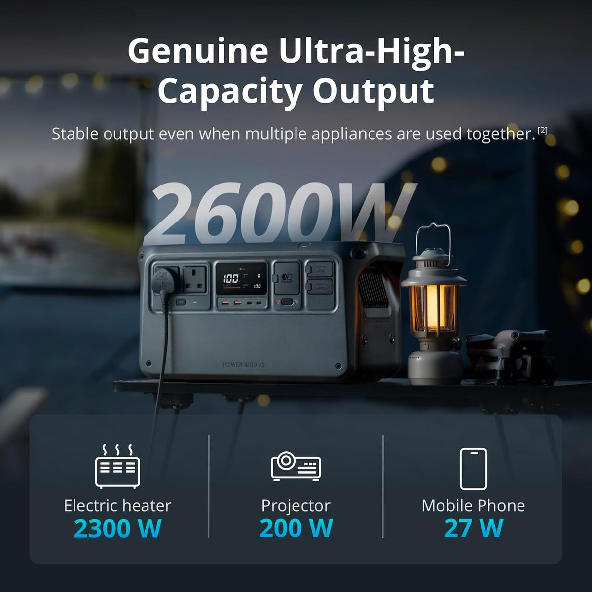 Power 1000 V2 Portable Power Station, 1024Wh LFP Battery