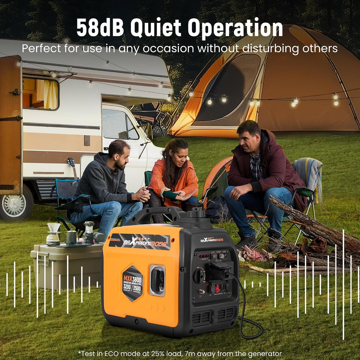 3500W Portable Inverter Generator Petrol Silent for Camping