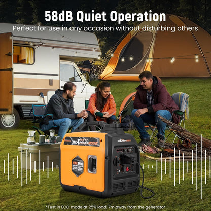 3500W Portable Inverter Generator Petrol Silent for Camping
