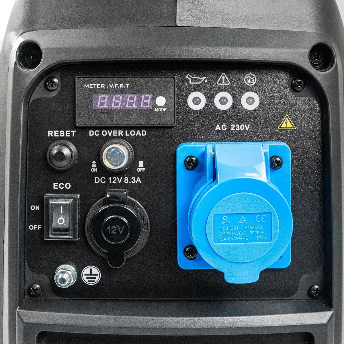 3.3Kw / 3300W Petrol Inverter Generator, 3.0Kw Continuous, Recoil Start, Pure Sine Wave, 16A Industrial Socket Low Noise Power for Caravans & Motorhomes