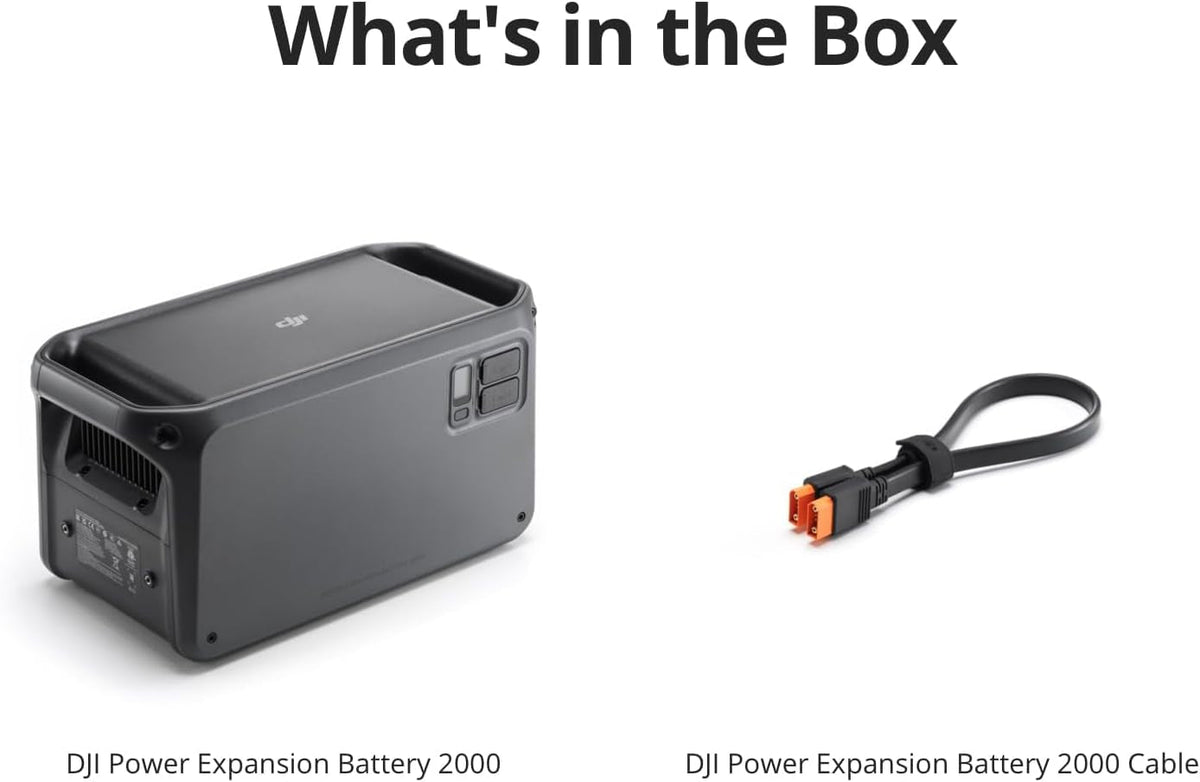 DJI Power Expansion Battery 2000, 2048Wh High-Capacity Expansion Battery for DJI Power 1000/1000 V2 / 2000, Extra Expandable Battery for Portable Generator, Home Backup, Camping, Rvs, Emergency