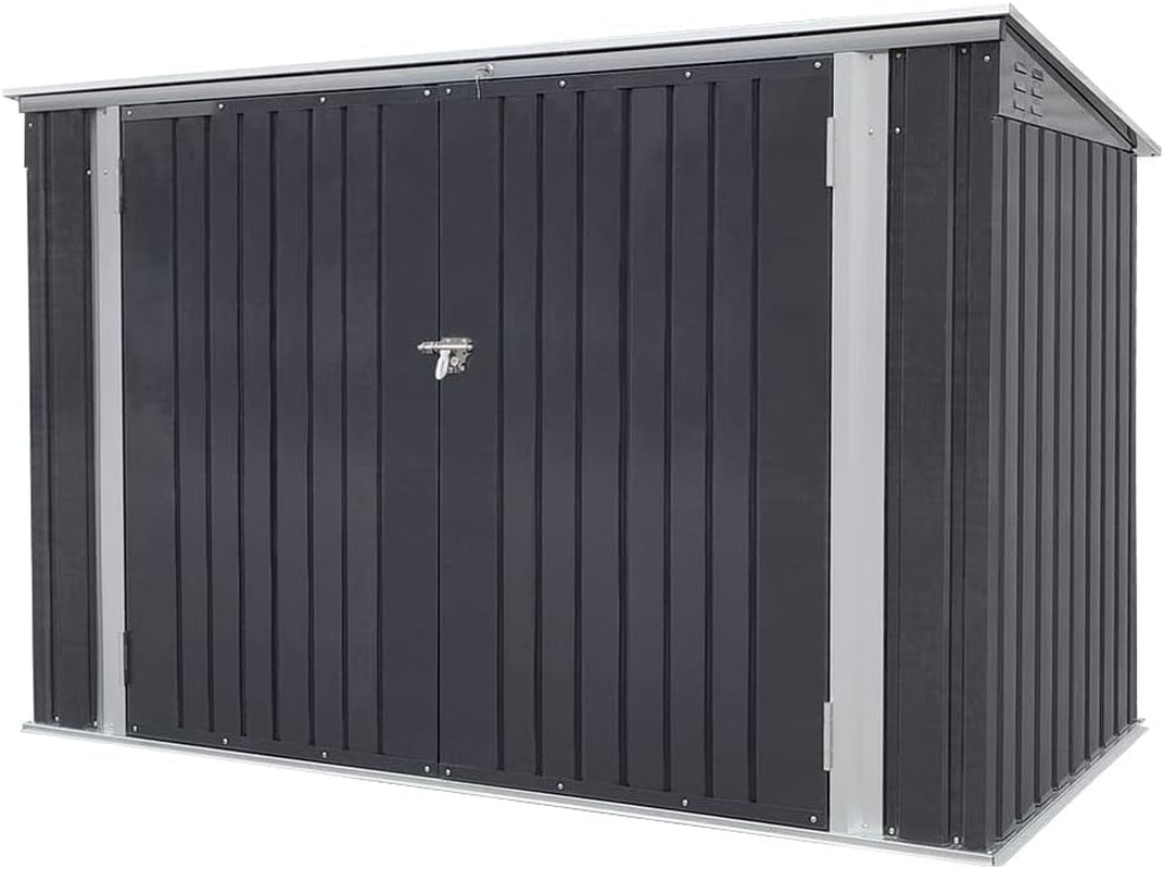 Garden Storage Shed Bike Metal Pent Tool Shed House Galvanized Steel Can Put 3-4 Bicycles (D105X W210X H130Cm)