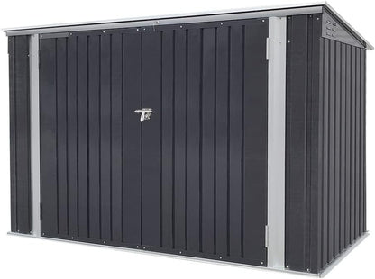 Garden Storage Shed Bike Metal Pent Tool Shed House Galvanized Steel Can Put 3-4 Bicycles (D105X W210X H130Cm)