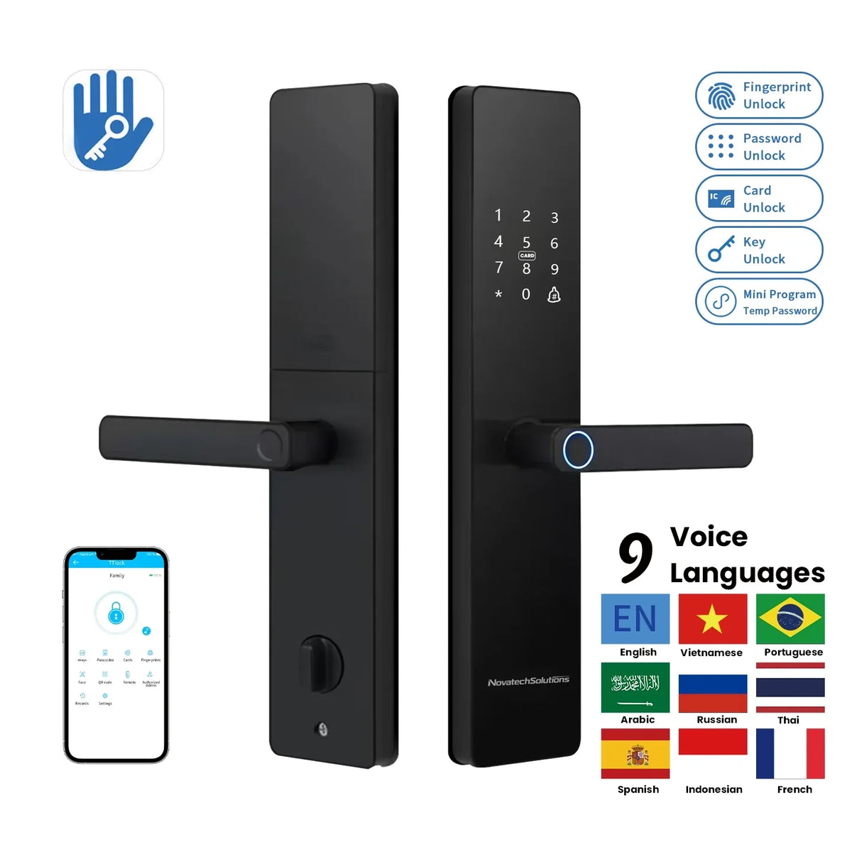 Smart Fingerprint Door Handle Lock