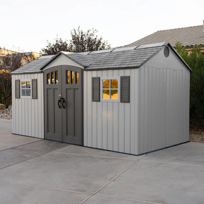 Lifetime 15×8 Storage Shed with Side Entry – UV-Protected HDPE | Model 60206