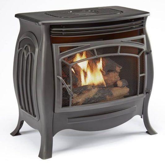 Duluth Forge Dual Fuel Ventless Gas Stove – 26,000 BTU, Remote Control, Matte Black Finish – Model# FDSR25