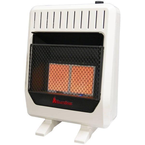 HearthSense Reconditioned Dual Fuel Ventless Infrared Plaque Heater with Base and Blower – 20,000 BTU, T-Stat Control – Model# IR16T-BB-R