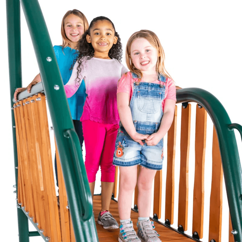 Sportspower Alta Oaks 10′ Heavy Duty Swing Set with Lifetime Warranty on 6′ Double Wall Slide