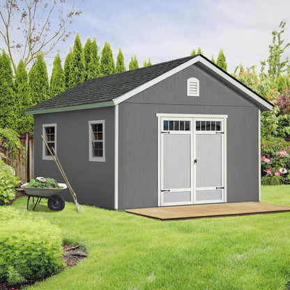 Handy Home Products Scarsdale 12×16 Do-it-Yourself Wooden Storage Shed with Floor