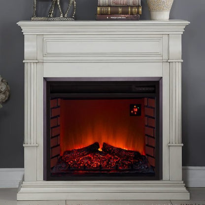 Duluth Forge Full Size Electric Fireplace – Remote Control, Antique White Finish – Model# EL1350-2-AW