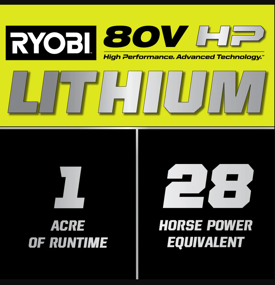 RYOBI 80V HP Brushless 30 in. Battery Electric Cordless Zero Turn Mower with 80V 10 Ah Batteries