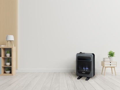 Bluegrass Living Natural Gas Vent Free Blue Flame Gas Space Heater With Base Feet – 10,000 BTU, T-Stat Control – Model# B10TNB-B