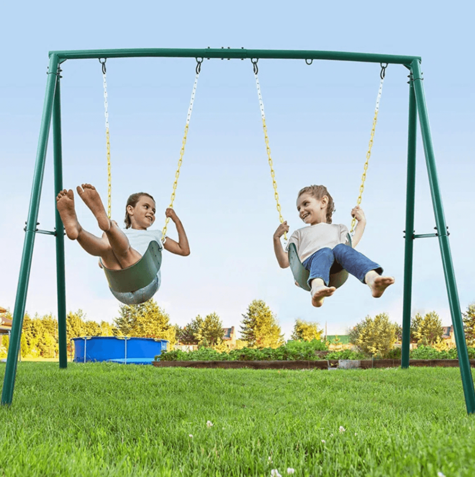 440lbs Extra Large Metal Swing Frame with 5 Hanging Hooks, Heavy Duty A-Frame Swing Stand