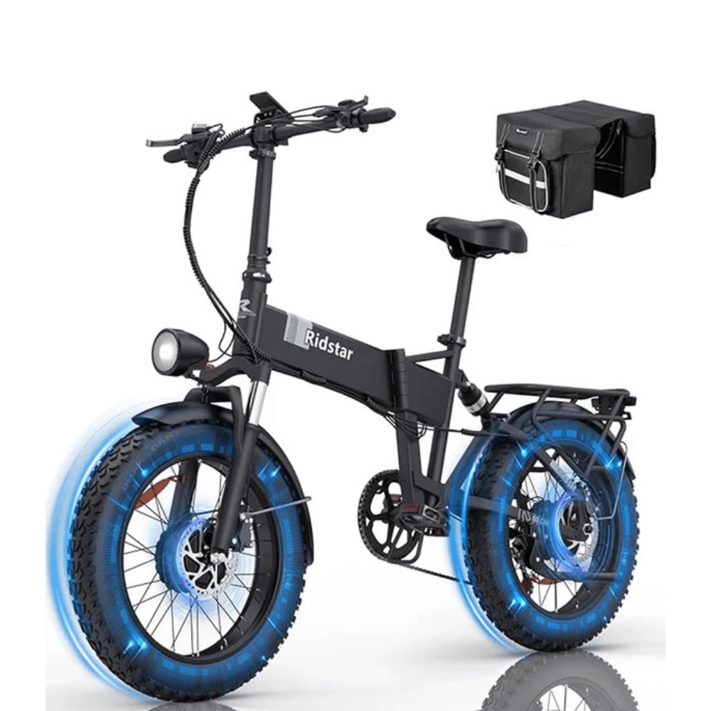 Folding Ebikes for Adults Ridstar 750W Motor 48V 14AH Removable Battery 20 X 4.0 Fat Tire Shimano 7-Speed 19.8MPH Electric Bike