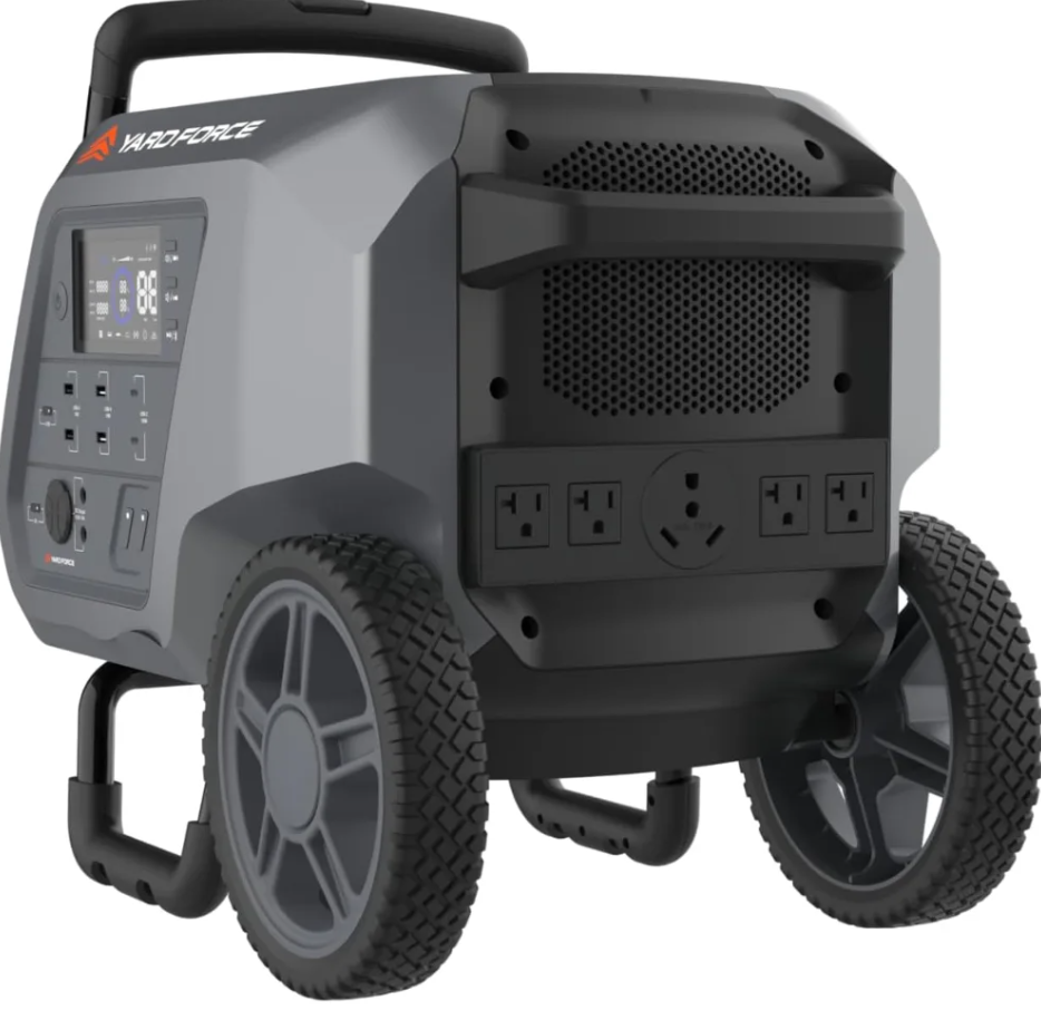 Yard Force Portable Power Station 2400-Watt Continuous 4800-Watt Peak, Bluetooth speaker, WIFI connection, Wireless Charging, RV 30A plug, LED light