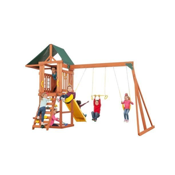 Creative Cedar Designs Cedar Cottage Wooden Swing Set