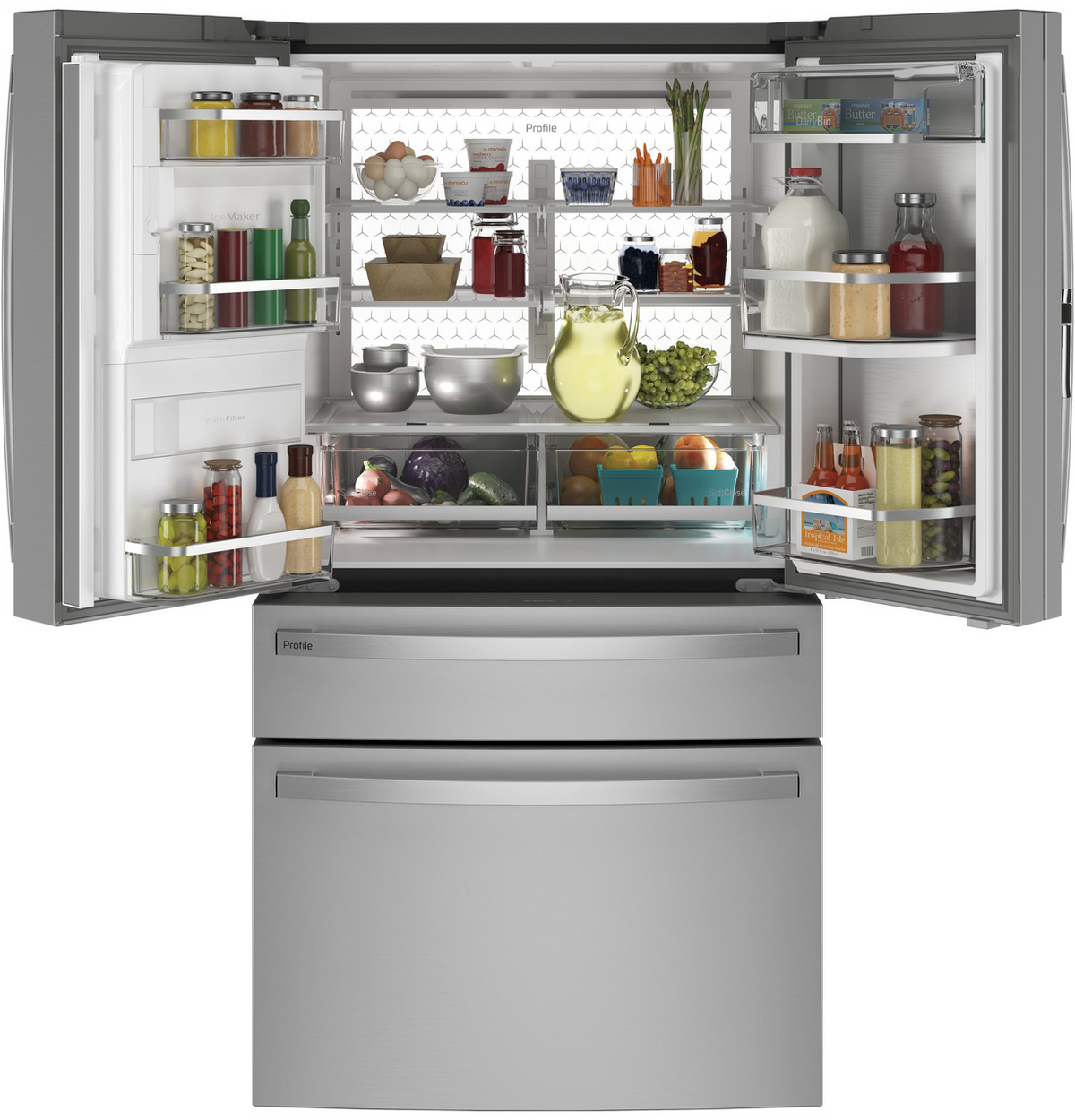 GE Profile 27.9 cu ft Smart Fingerprint Resistant French Door Refrigerator, Stainless Steel