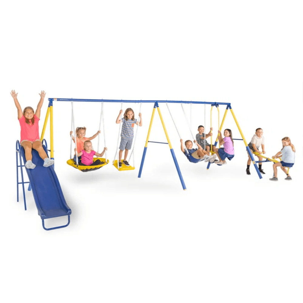 Sportspower Super 10 Metal Swing Set with Lifetime Warranty on Blow Molded Slide