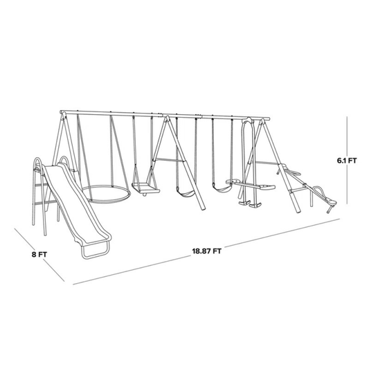 Sportspower Super 10 Metal Swing Set with Lifetime Warranty on Blow Molded Slide
