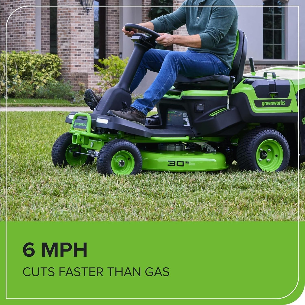 Greenworks 60V 30” CrossoverT Riding Lawn Tractor with 8.0 Ah