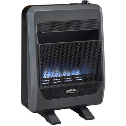 Bluegrass Living Natural Gas Vent Free Blue Flame Gas Space Heater With Blower and Base Feet – 20,000 BTU, T-Stat Control – Model# B20TNB-BB
