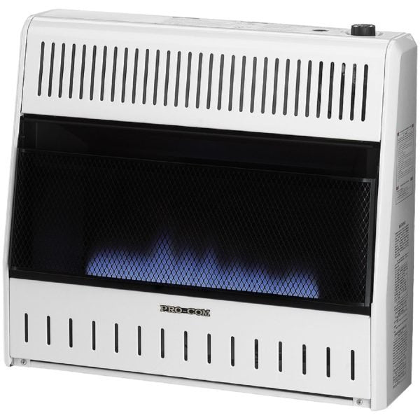 ProCom Reconditioned Dual Fuel Ventless Blue Flame Heater – 30,000 BTU, T-Stat Control – Model# MD300TBA-R