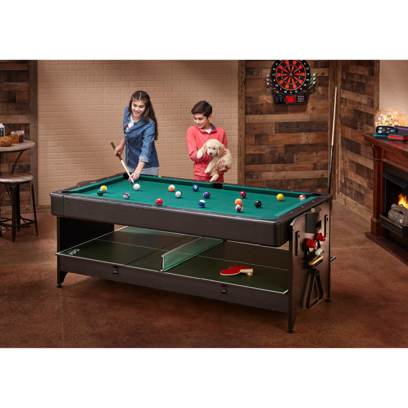 Fat Cat Original 3-in-1 Green 7' Pockey™ Multi-Game Table